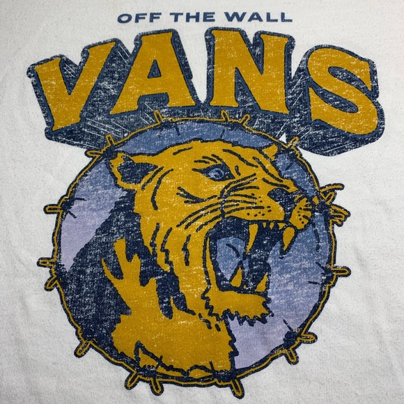 Vans Off the Wall Rawr Cat White T-Shirt - Medium - Picture 3 of 8